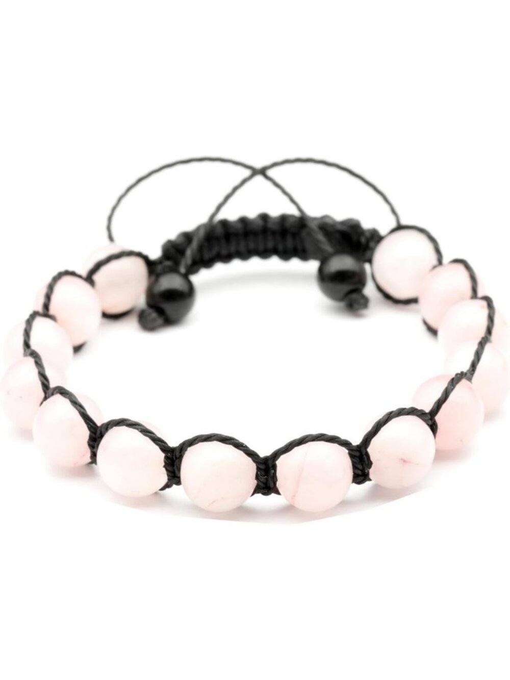Natural Black Onyx Beaded Bracelet - Genuine Gemstone Macrame Jewelry for